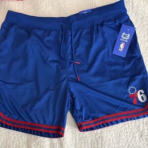 NWT-NBA Philadelphia 76’ers blue Men's basketball Shorts size XXL